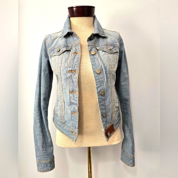 ANTHROPOLOGIE PILCRO AND THE LETTERPRESS Denim Railroad jacket. Size XS - Picture 1 of 13